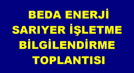 BEDA SARIYER İŞLETME BİLGİLENDİRME