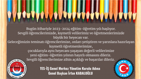 2023-2024 Eğitim-Öğretim Yılı Hayırlı Olsun