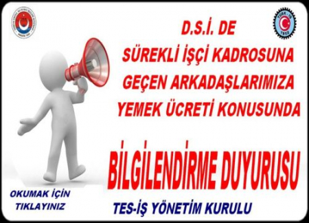 DSİ İŞÇİSİNE DUYURU