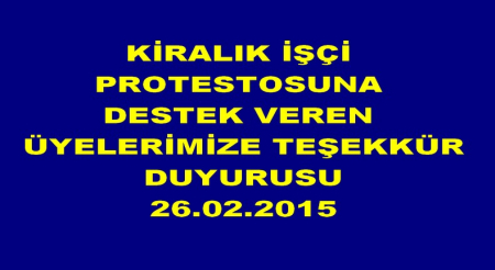 ÜYELERİMİZE TEŞEKKÜR