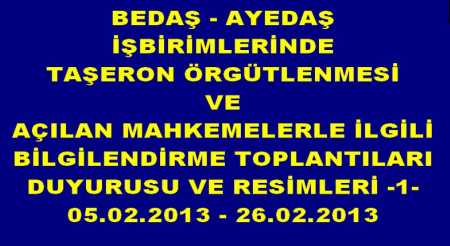 BEDAŞ -AYEDAŞ BİLGİLENDİRME -1-