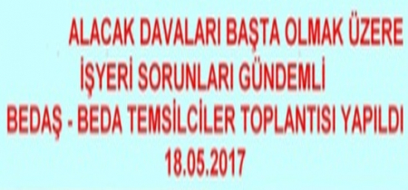 BEDA - BEDAŞ TEMSİLCİLER KURULU TOPLANTISI