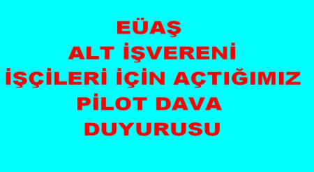 EÜAŞ ALT İŞVERENİ PİLOT DAVA DUYURUSU