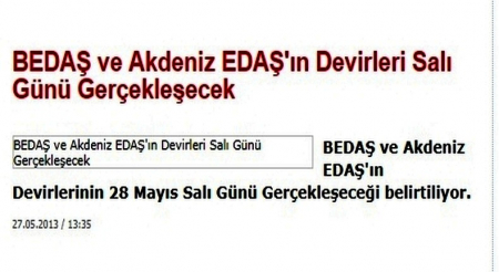 BEDAŞ VE AKDENİZ İN DEVRİ GERÇEKLEŞİYOR