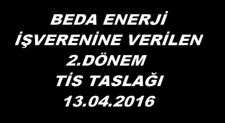 BEDA 2.DÖNEM TİS TASLAĞI