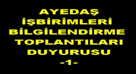 AYEDAŞ İŞBİRİMLERİ TOPLANTILARI -1-