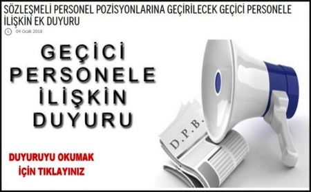 TAŞERONA KADRO BİLGİLENDİRME NOTU