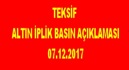 TEKSİF ALTIN İPLİK BASIN AÇIKLAMASI