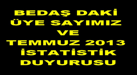 BEDAŞ DAKİ ÜYE SAYISI DUYURUSU