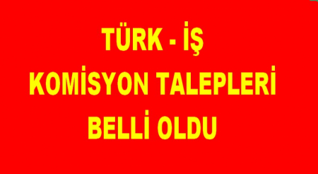 TÜRK-İŞ KOMİSYON TALEPLERİ