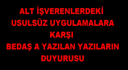  BEDAŞA YAZILAN YAZILAR