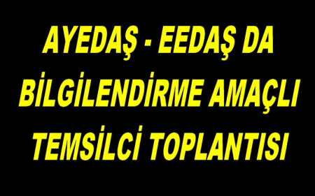 AYEDAŞ  BİLGİLENDİRME AMAÇLI TEMSİLCİ TOPLANTISI