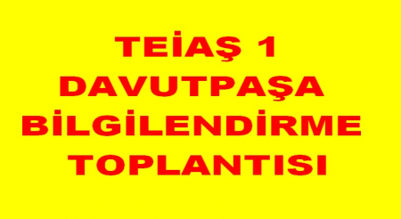 TEİAŞ 1 DAVUTPAŞA BİLGİLENDİRME