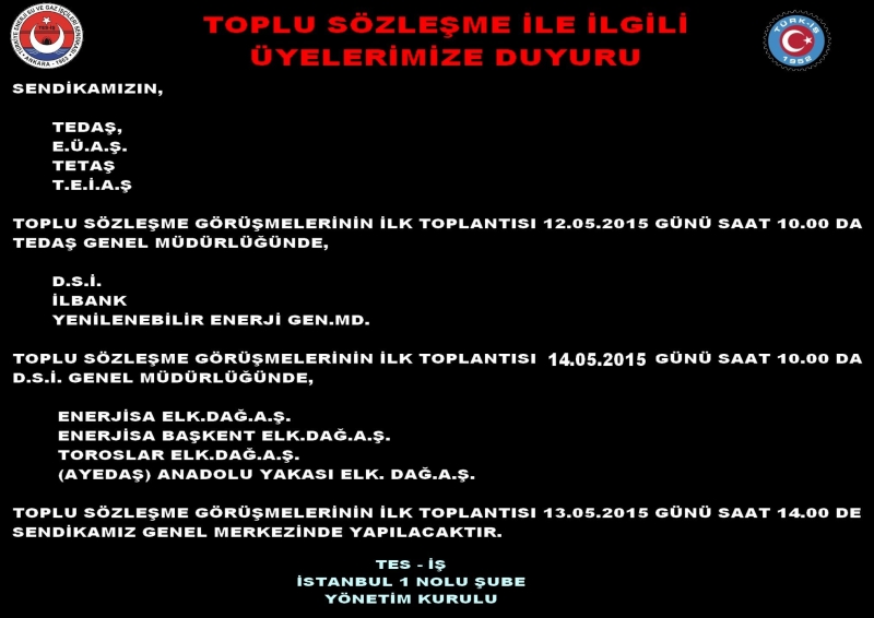TİS DUYURUSU