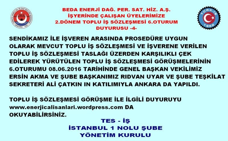 BEDA OTURUM DUYURUSU
