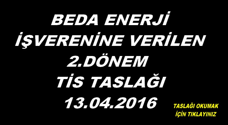 BEDA TİS TASLAĞI