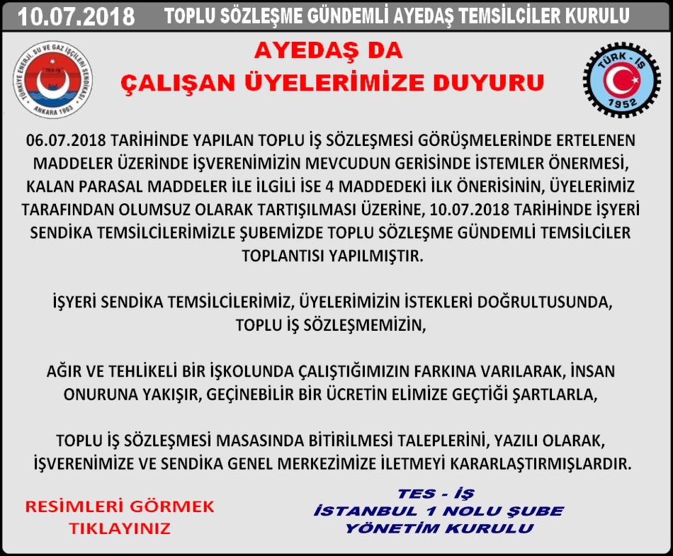 AYEDAŞ TEMSİLCİLER KURULU
