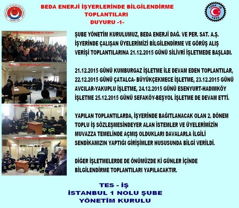 BEDA BİLGİLENDİRME TOPLANTILARI