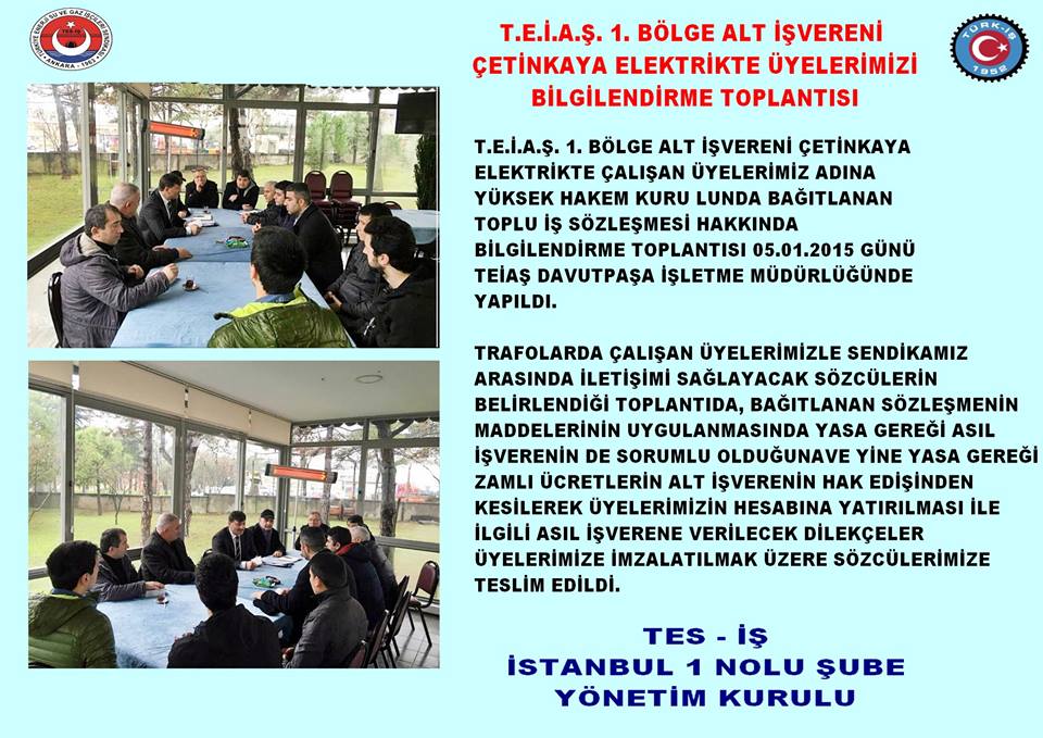 TEİAŞ 1 ALT İŞVEREN BİLGİLENDİRME