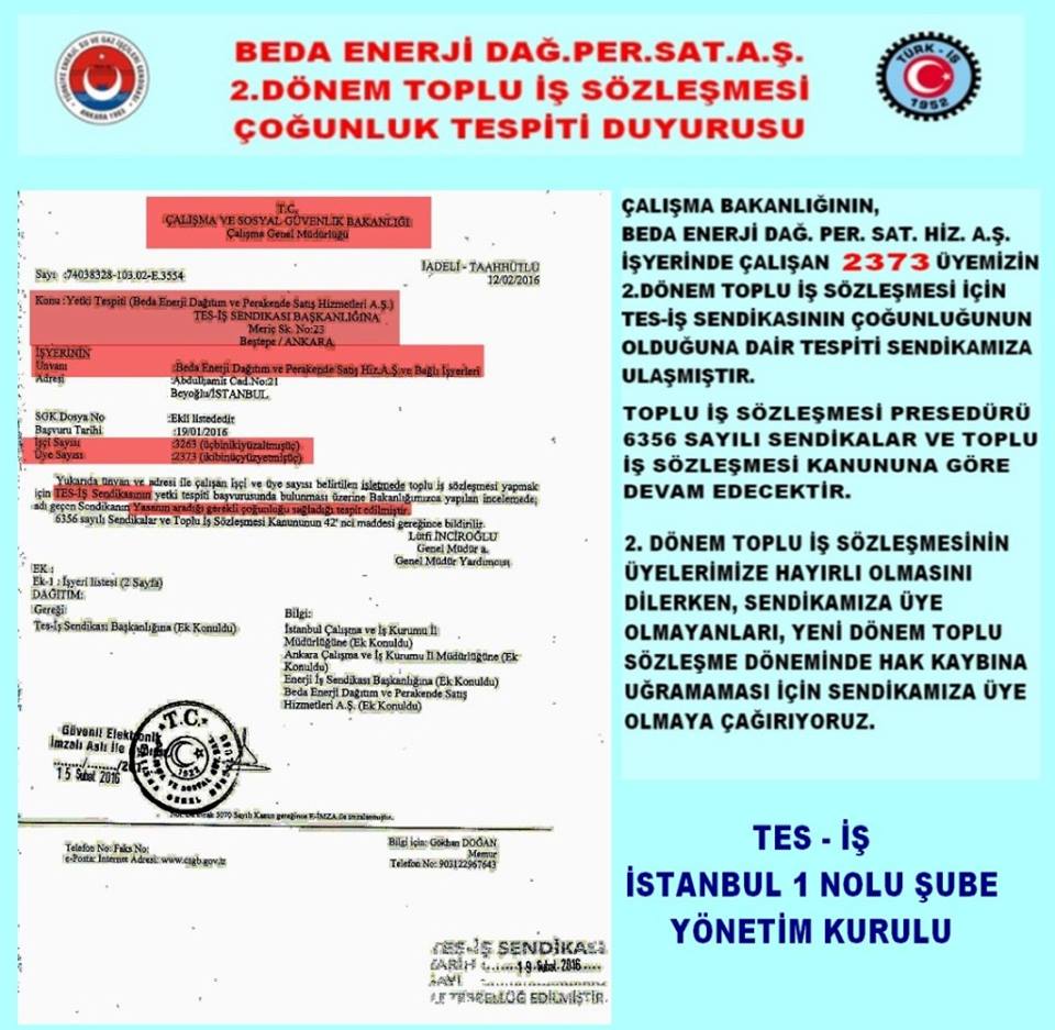 BEDA TESPİT DUYURUSU