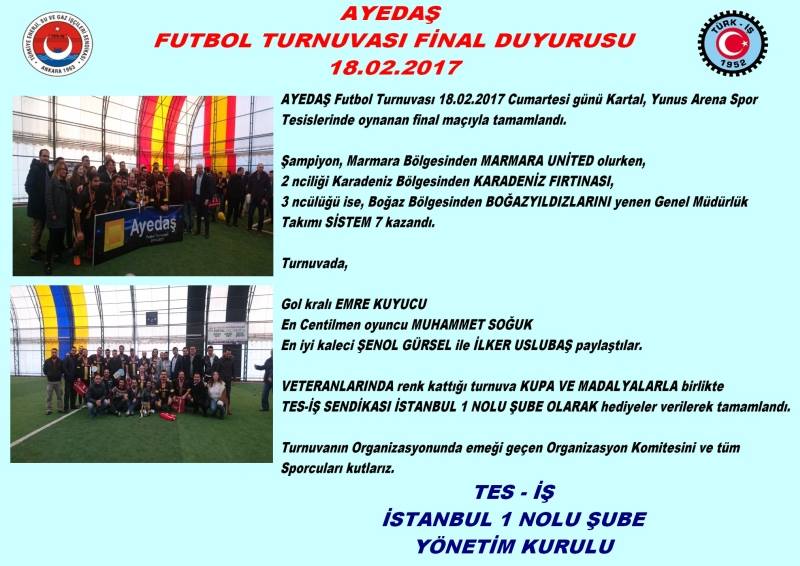 AYEDAŞ FUTBOL TURNUVASI
