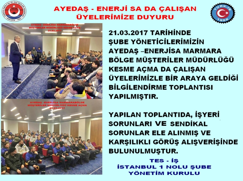 AYEDAŞ BİLGİLENDİRME TOPLANTILARI