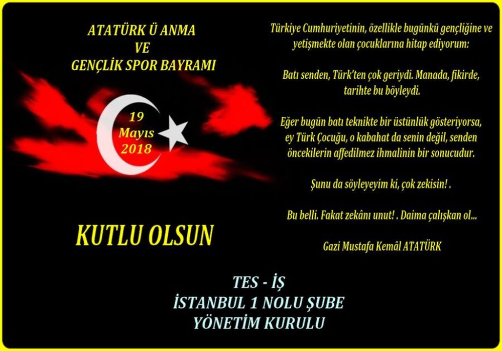 19 MAYIS KUTLU OLSUN