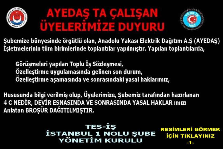 AYEDAŞ İŞBİRİMLERİ TOPLANTILARI