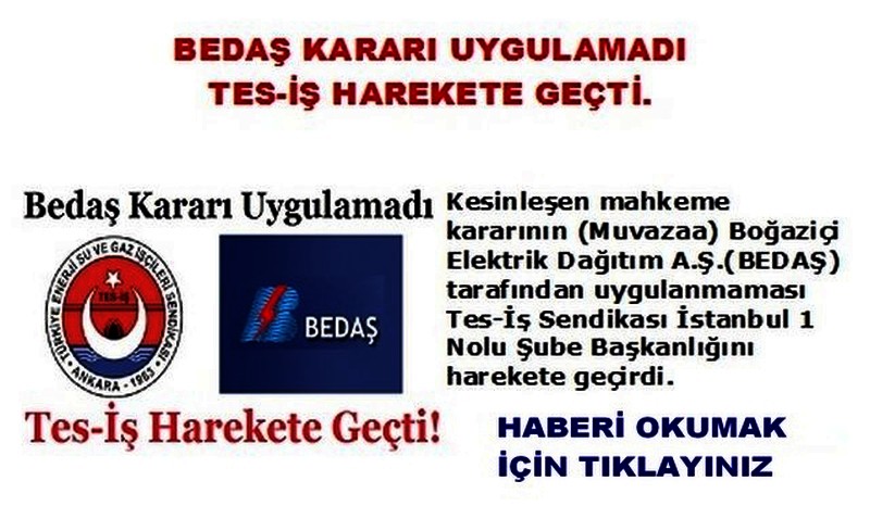 TES İŞ HAREKETE GEÇTİ
