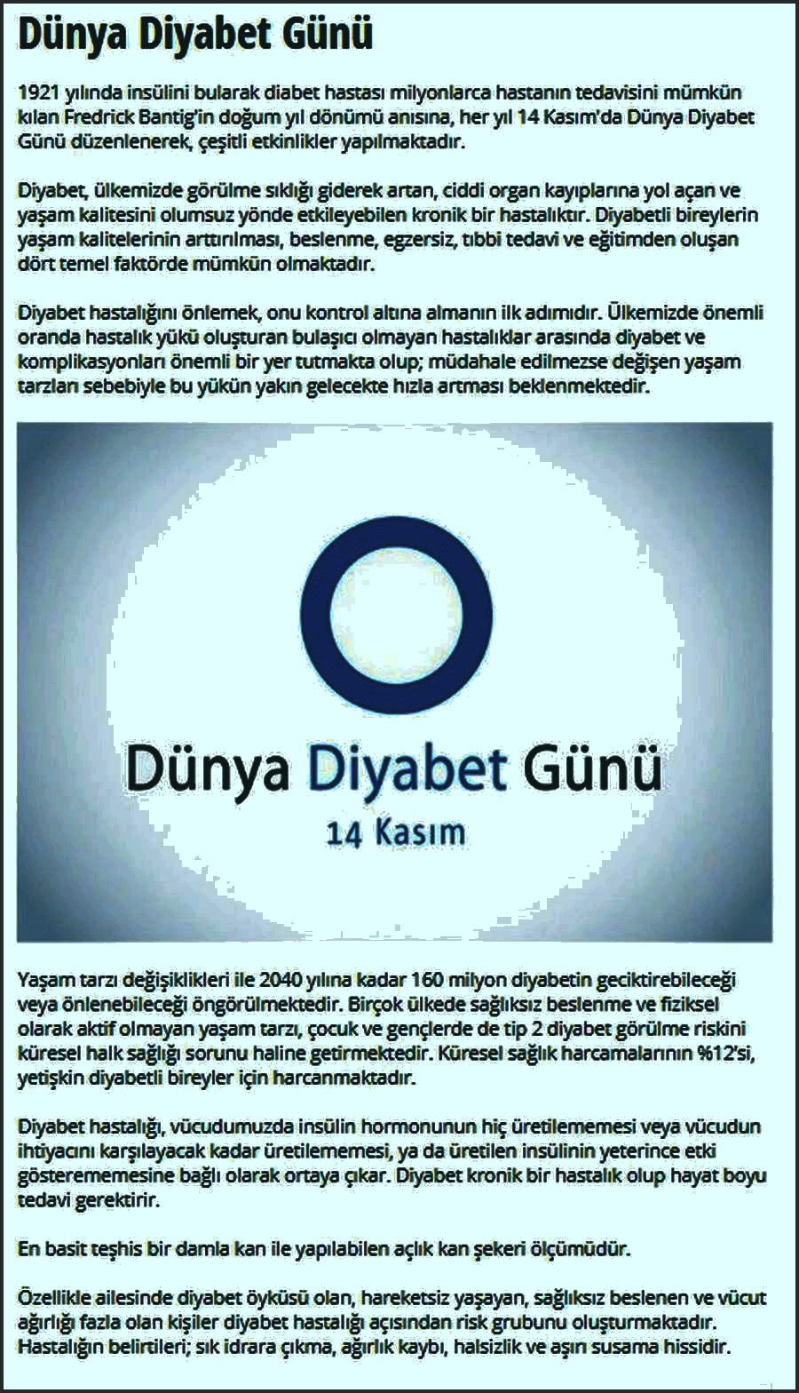 DÜNYA DİYABET GÜNÜ