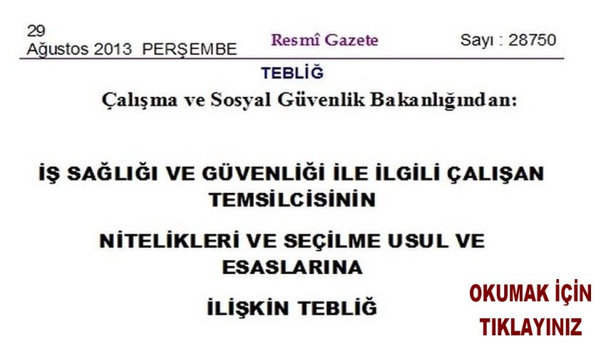 İSG TEMSİLCİ NİTELİKLERİ