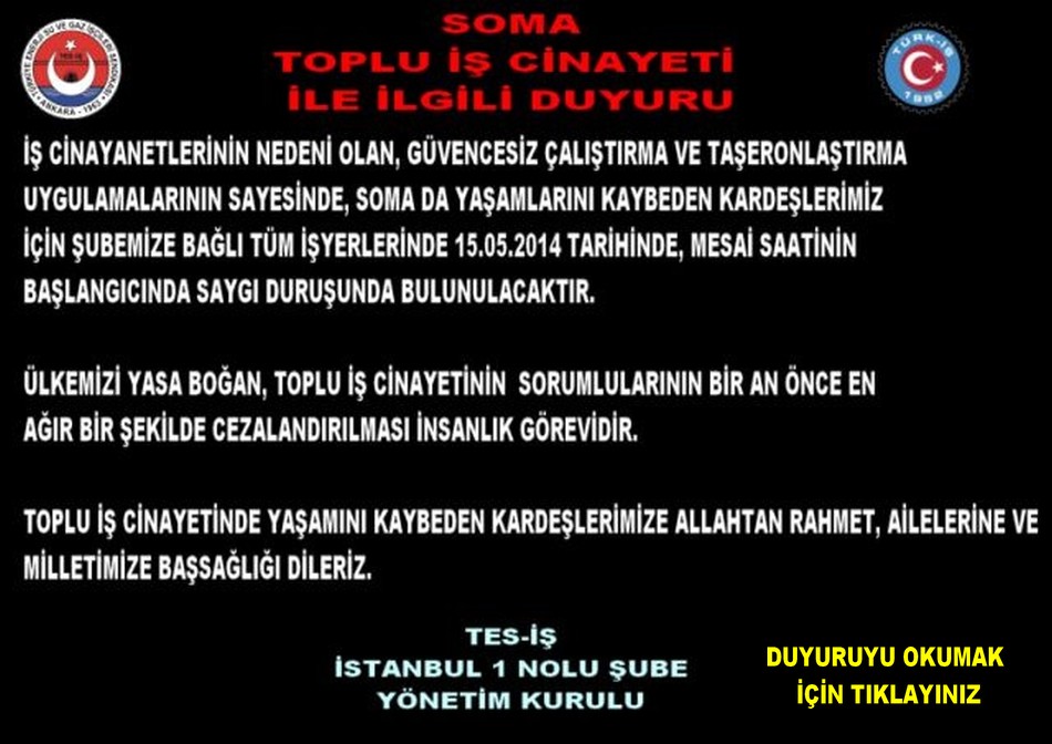SOMA PROTESTO DUYURUSU