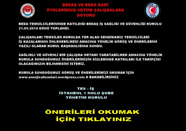 İSG ÖNERİLERİ