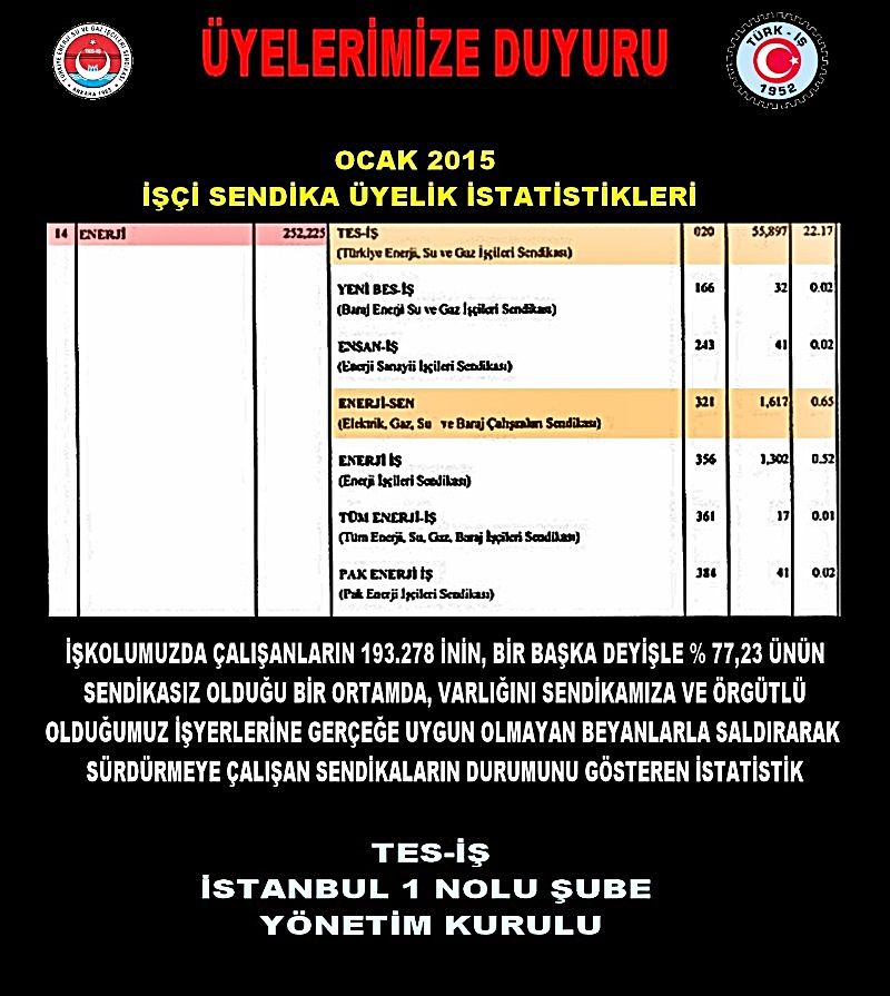 2015 OCAK AYI İSTATİSTİĞİ