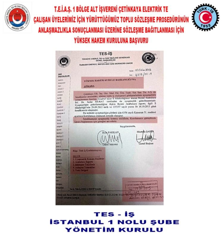 ÇETİNKAYA YHK BAŞVURUSU