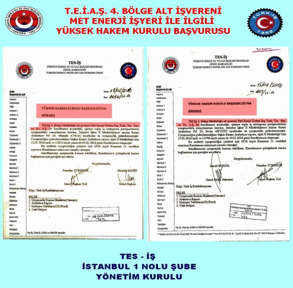 MET    ENERJİ YHK BAŞVURUSU