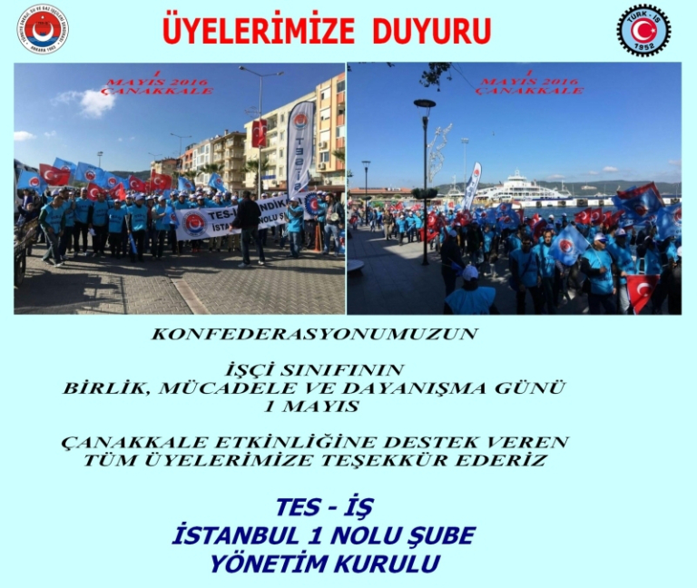 1 MAYIS 2016