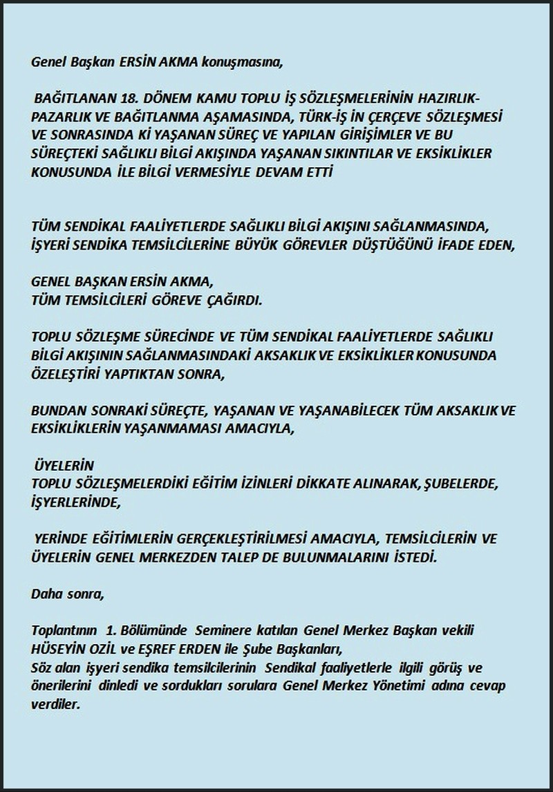 3.DÖNEM EĞİTİM SEMİNERİ