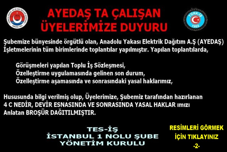 AYEDAŞ İŞBİRİMLERİ TOPLANTILARI