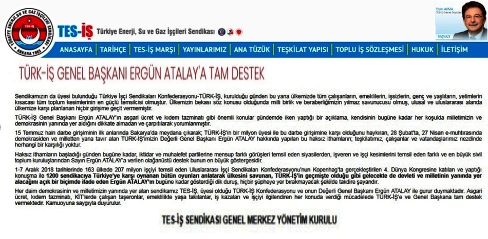 ERGÜN ATALAY A TAM DESTEK
