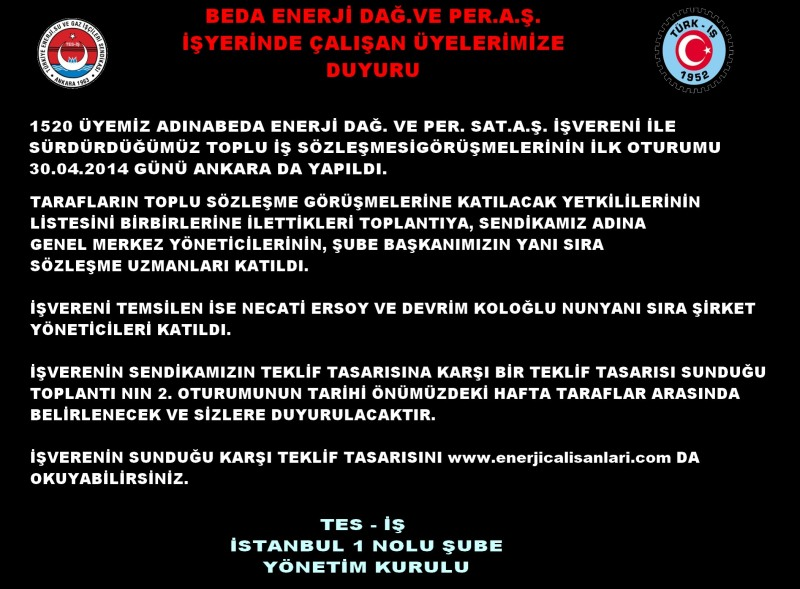 1. OTURUM DUYURUSU
