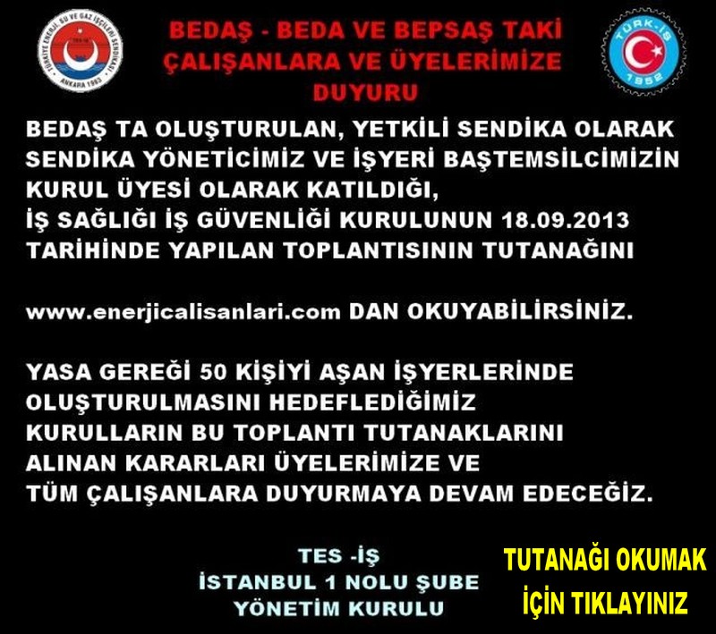 İSG TOPLANTI DUYURUSU