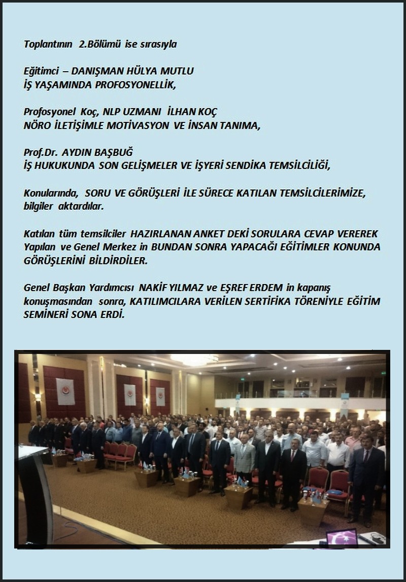 3.DÖNEM EĞİTİM SEMİNERİ