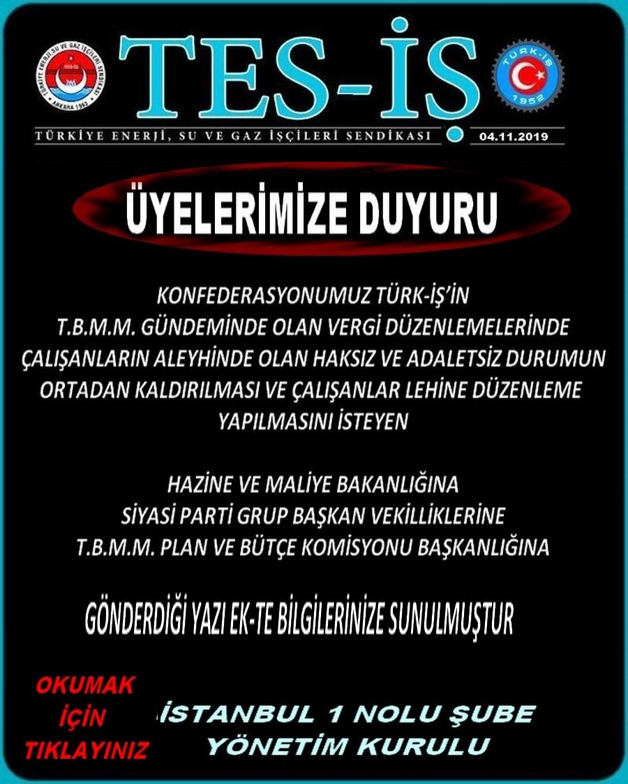 VERGİ DÜZENLEMESİ İLE İLGİLİ DUYURU
