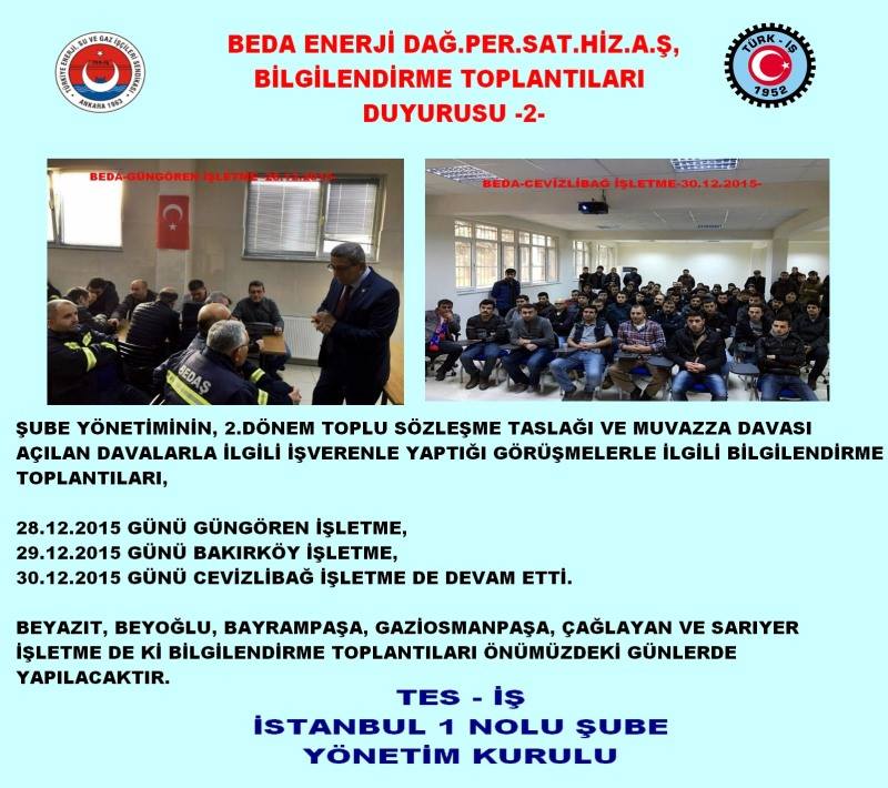 BEDA BİLGİLENDİRME TOPLANTILARI