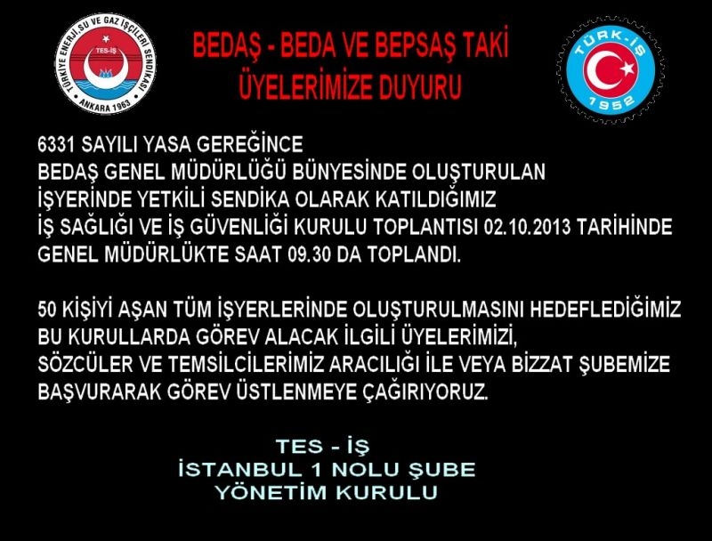 İSG DUYURUSU