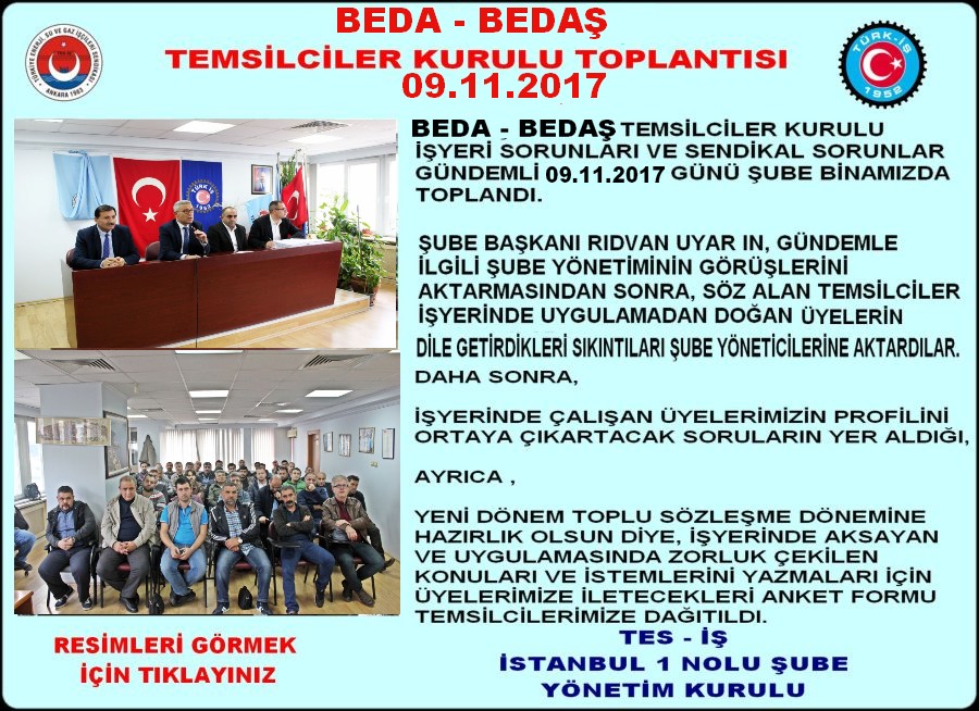 BEDA BEDAŞ TEMSİLCİLER KURULU