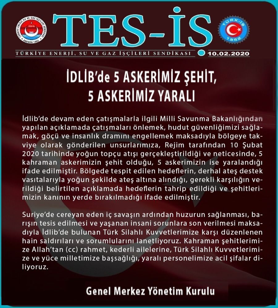 İDLİB DE 5 ŞEHİT
