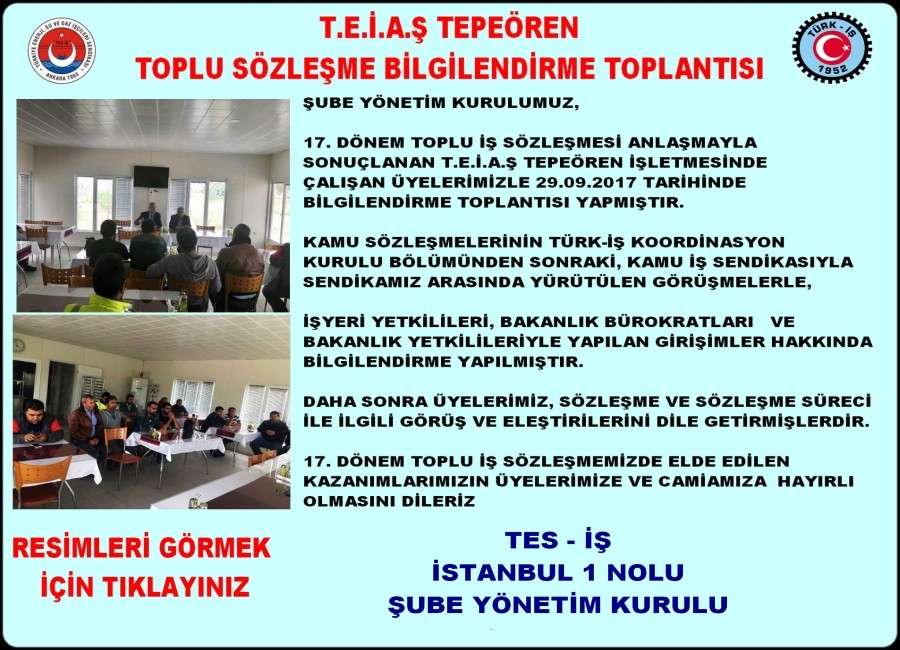 TEİAŞ TEPEÖREN BİLGİLENDİRME