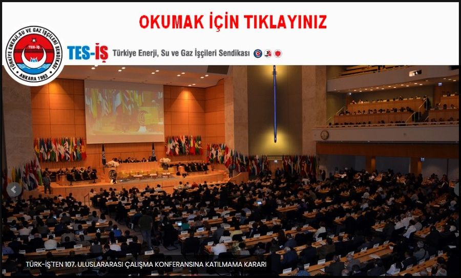 TES İŞ İN TÜRK İŞ ILO DUYURUSU